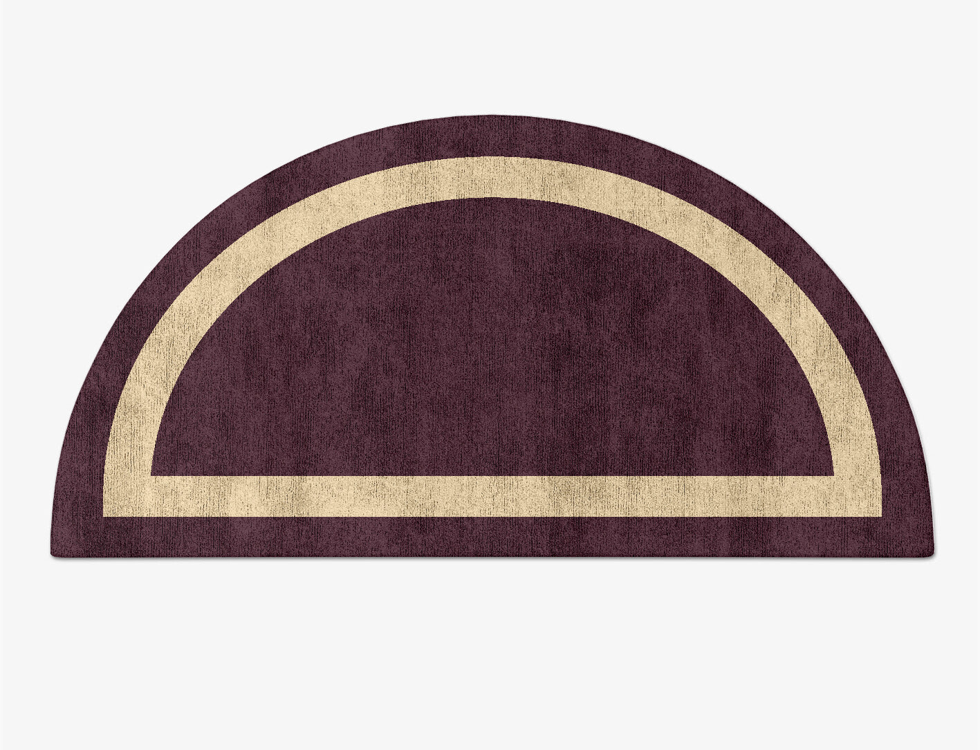 Double Border Geometric Halfmoon Hand Tufted Bamboo Silk Custom Rug by Rug Artisan