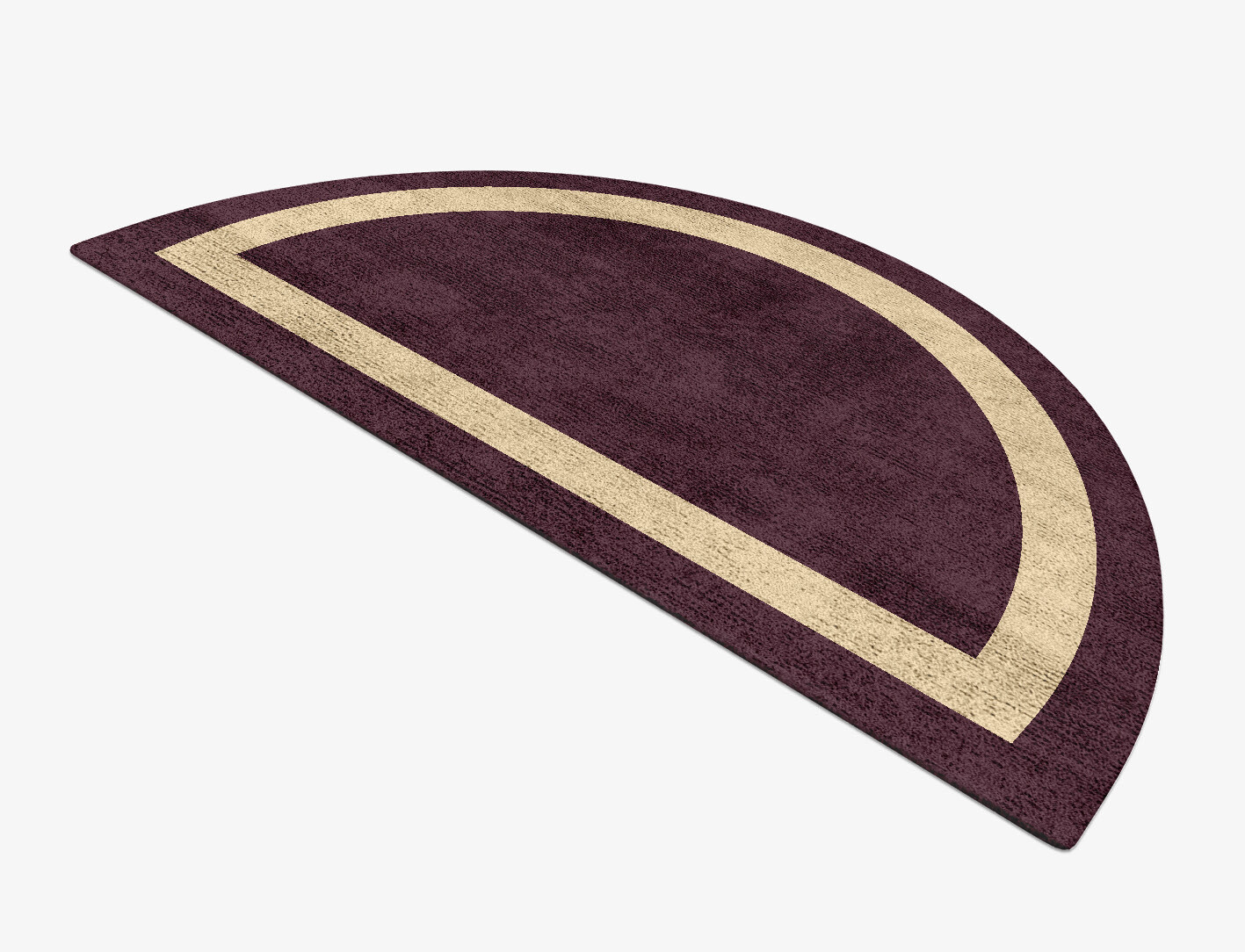 Double Border Geometric Halfmoon Hand Tufted Bamboo Silk Custom Rug by Rug Artisan