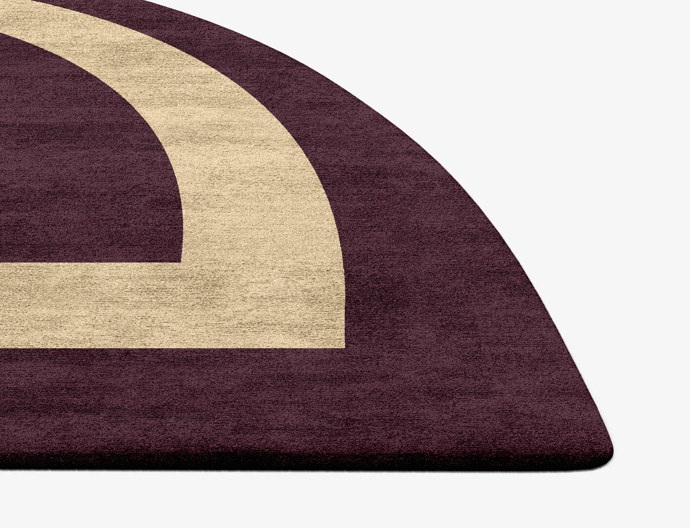 Double Border Geometric Halfmoon Hand Tufted Bamboo Silk Custom Rug by Rug Artisan