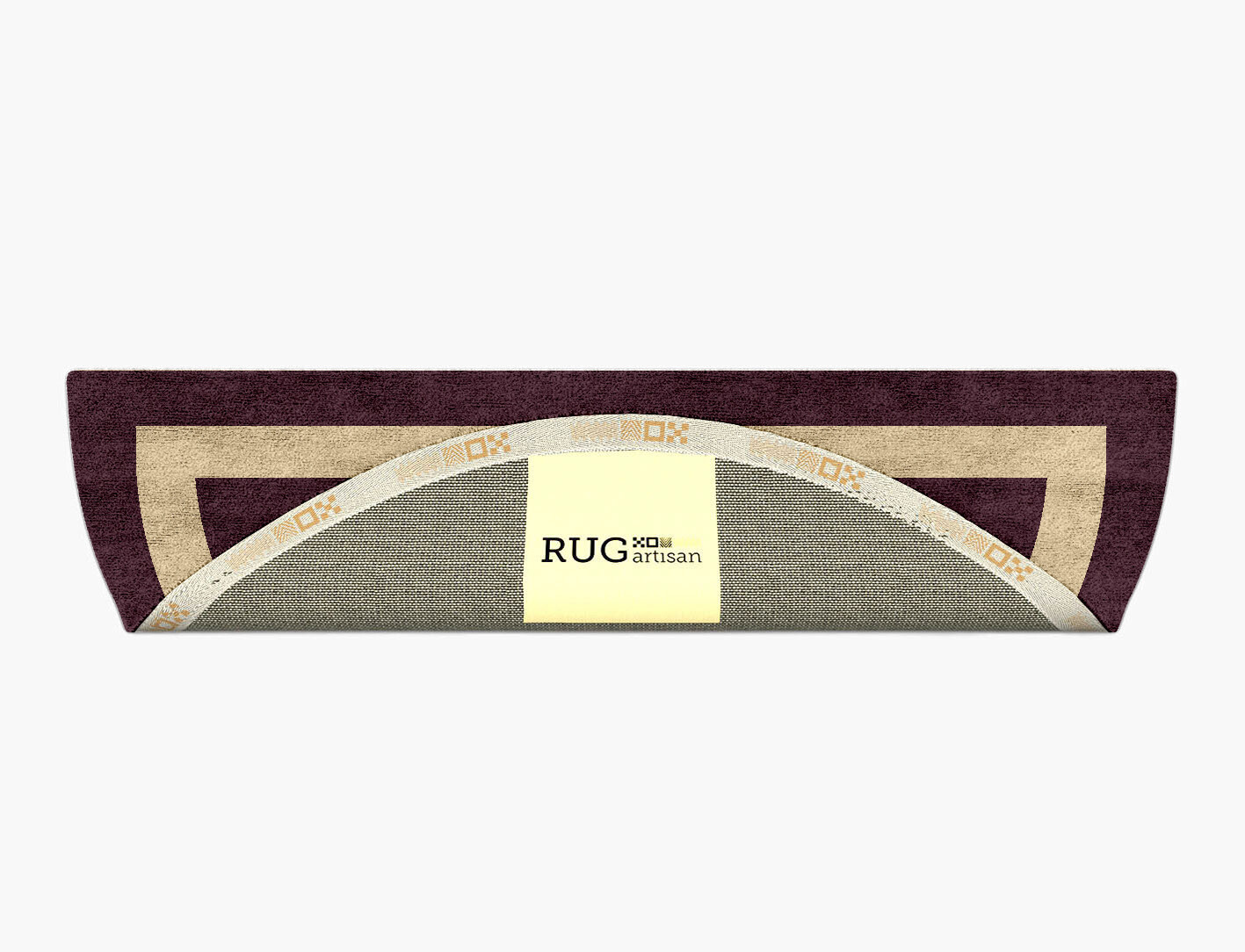 Double Border Geometric Halfmoon Hand Tufted Bamboo Silk Custom Rug by Rug Artisan