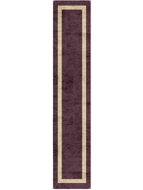 Double Border Geometric Runner Hand Tufted Bamboo Silk Custom Rug by Rug Artisan
