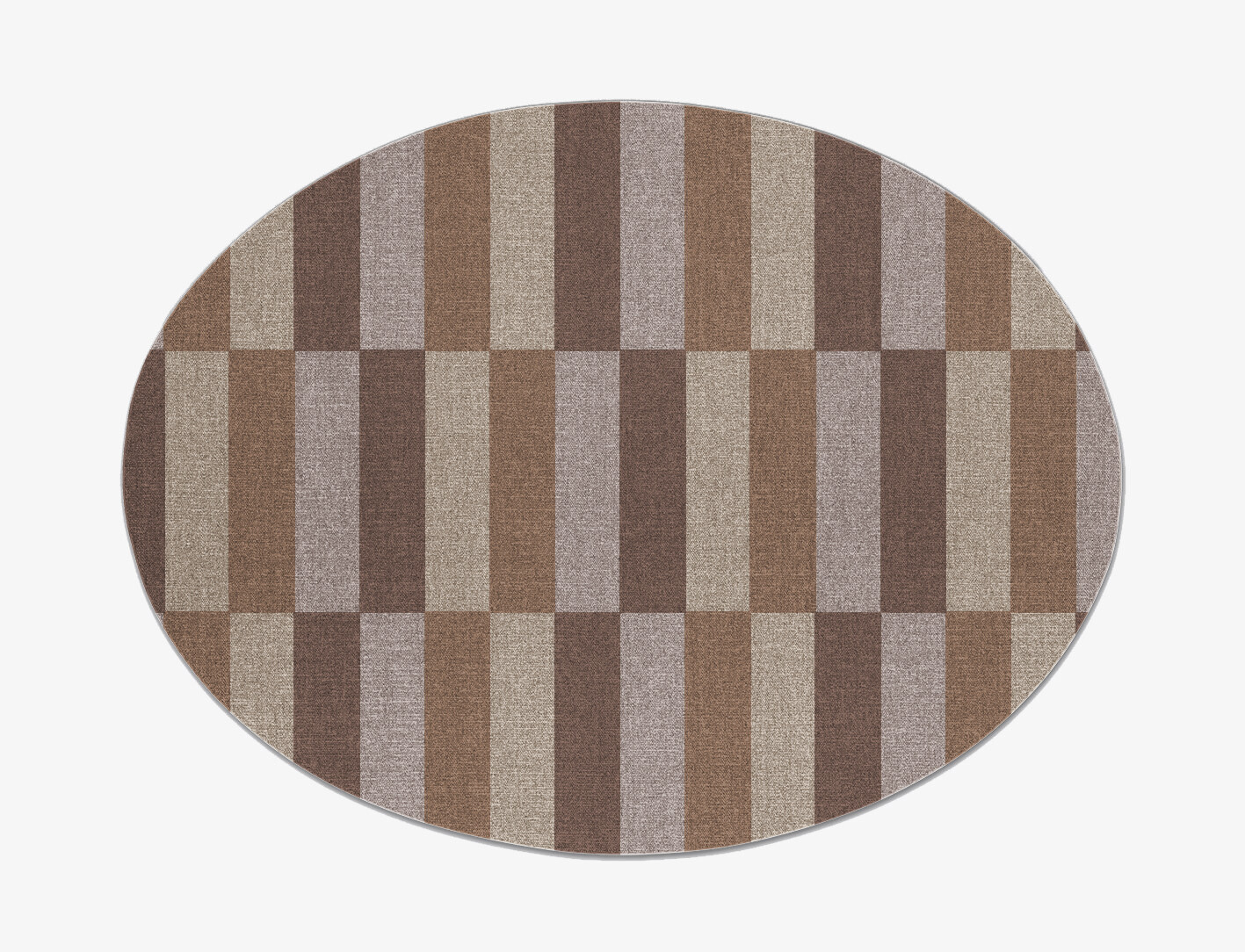 Dove Geometric Oval Flatweave New Zealand Wool Custom Rug by Rug Artisan
