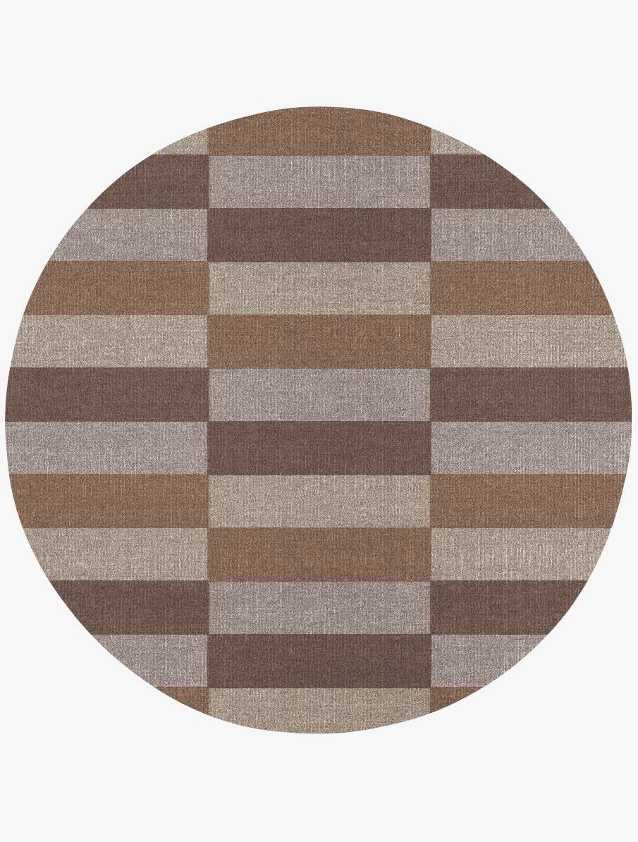 Dove Geometric Round Flatweave New Zealand Wool Custom Rug by Rug Artisan