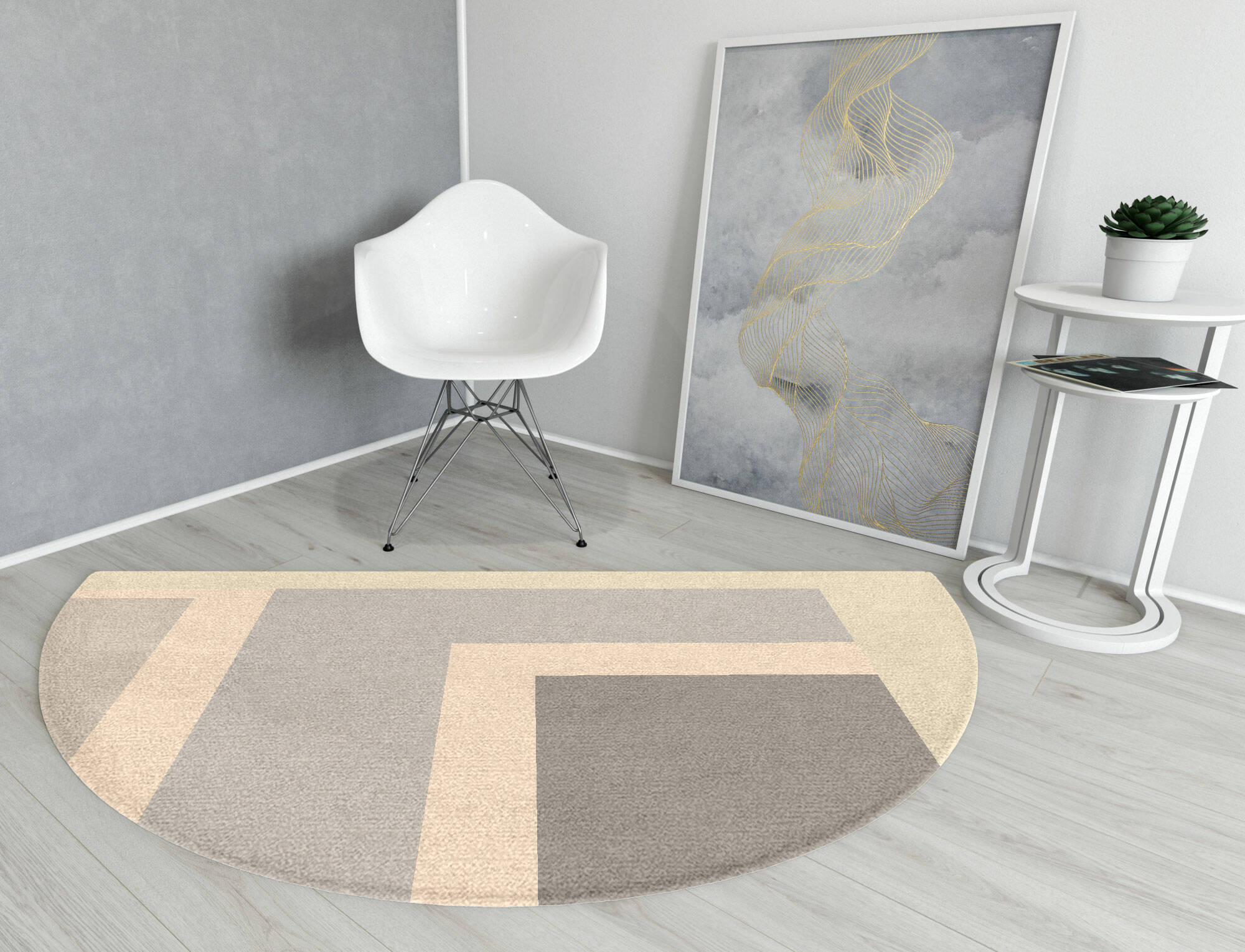 Dowie  Halfmoon Hand Knotted Tibetan Wool Custom Rug by Rug Artisan