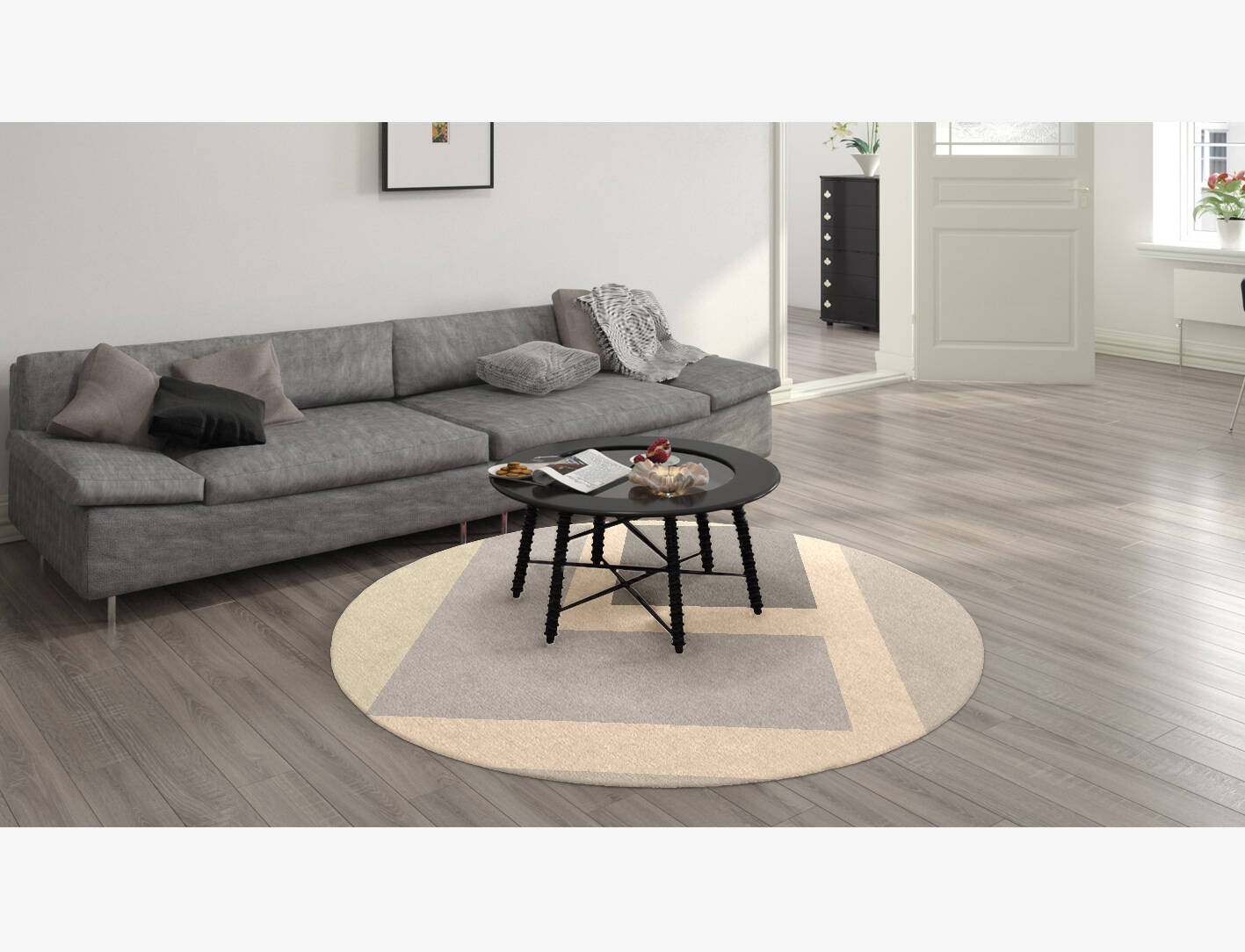 Dowie  Round Hand Knotted Tibetan Wool Custom Rug by Rug Artisan