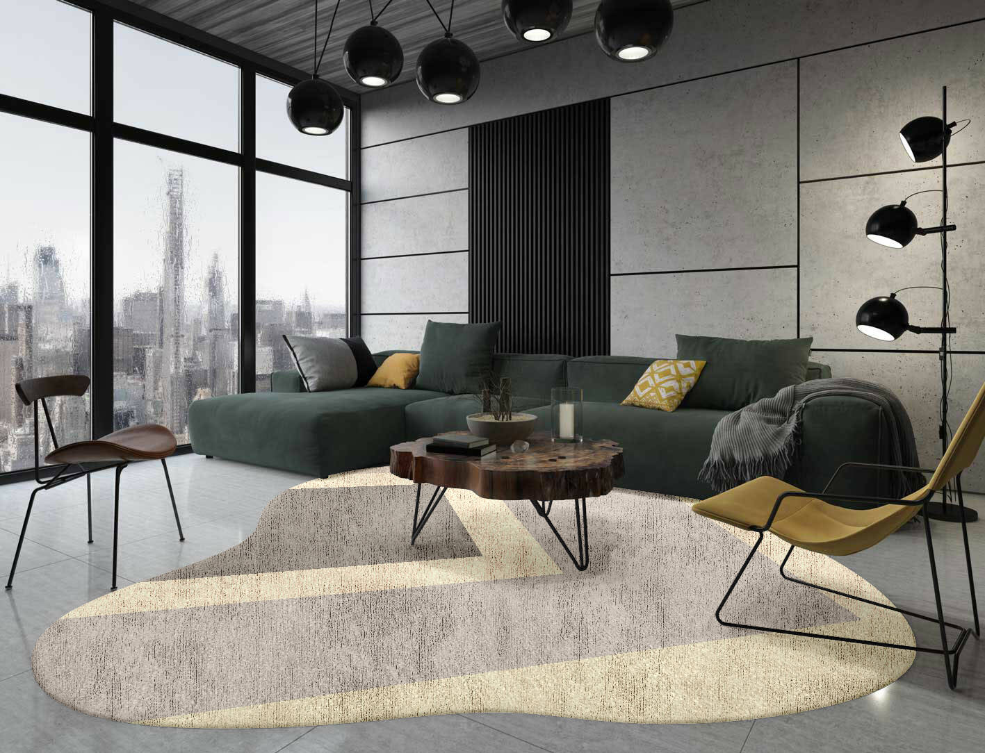 Dowie  Splash Hand Knotted Bamboo Silk Custom Rug by Rug Artisan