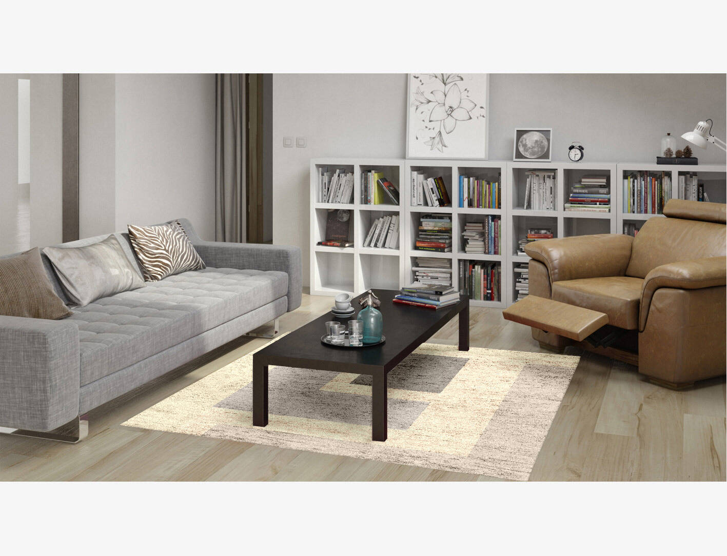 Dowie  Square Hand Knotted Bamboo Silk Custom Rug by Rug Artisan