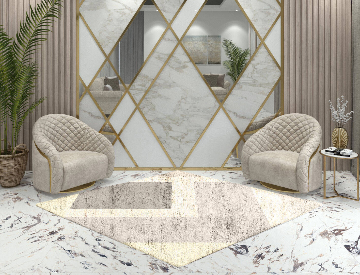Dowie  Diamond Hand Tufted Bamboo Silk Custom Rug by Rug Artisan