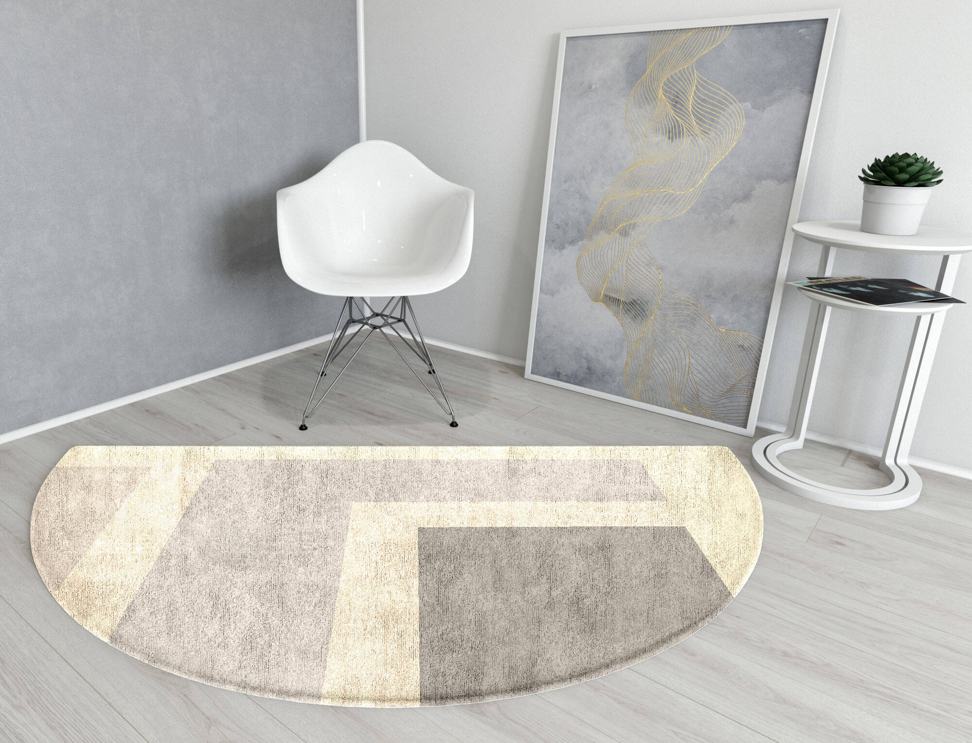 Dowie  Halfmoon Hand Tufted Bamboo Silk Custom Rug by Rug Artisan