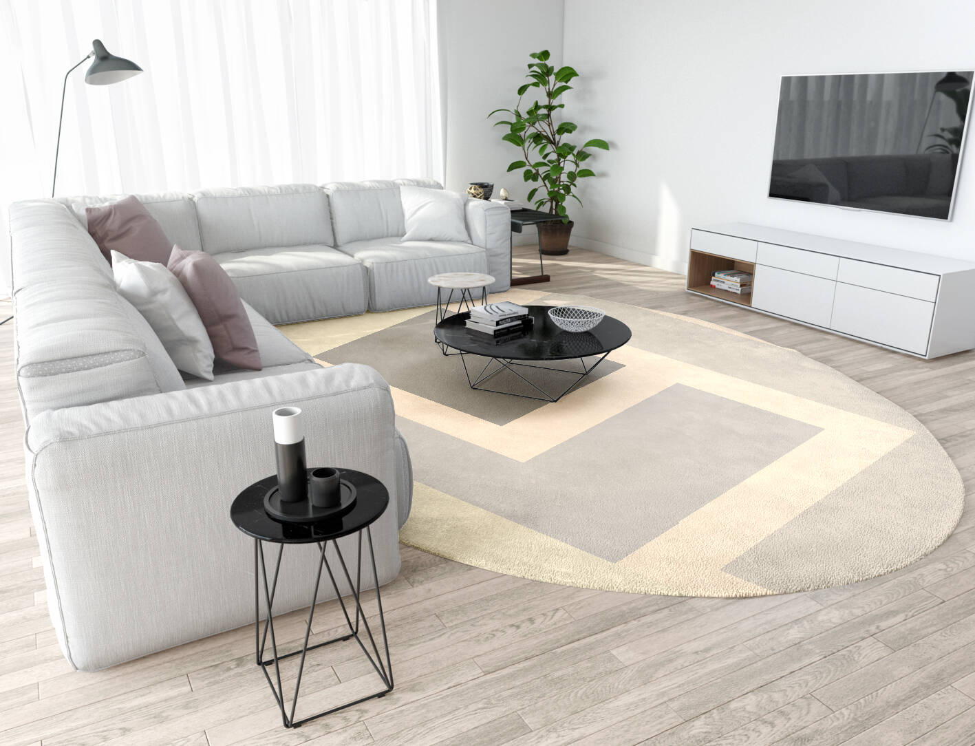 Dowie  Oval Hand Tufted Pure Wool Custom Rug by Rug Artisan