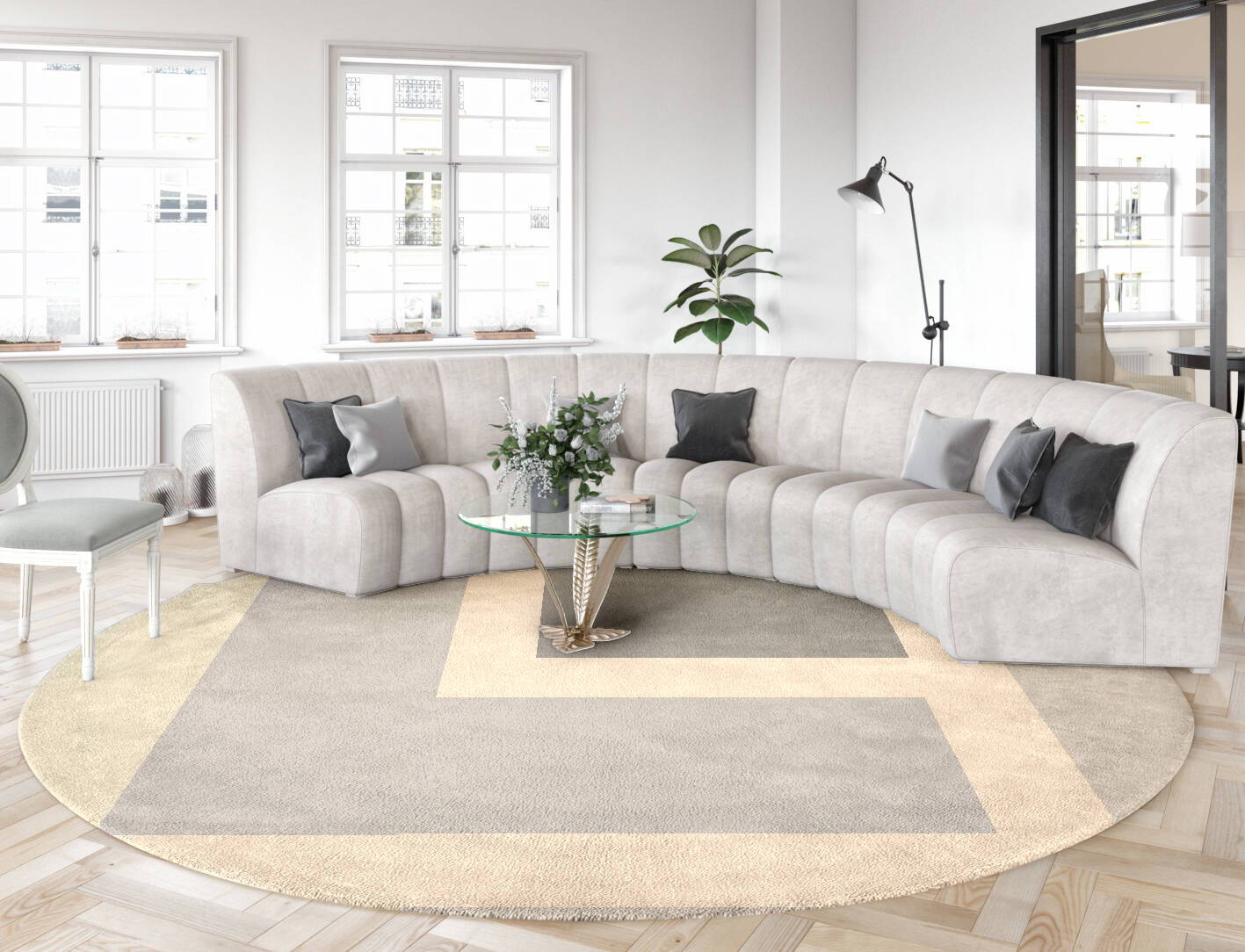 Dowie  Round Hand Tufted Pure Wool Custom Rug by Rug Artisan