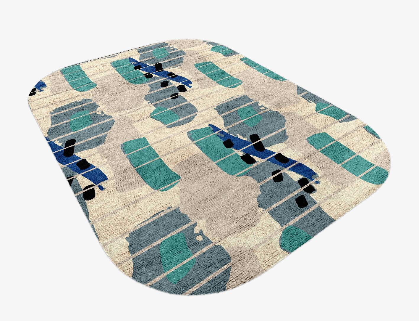 Drawings Kids Oblong Hand Knotted Bamboo Silk Custom Rug by Rug Artisan