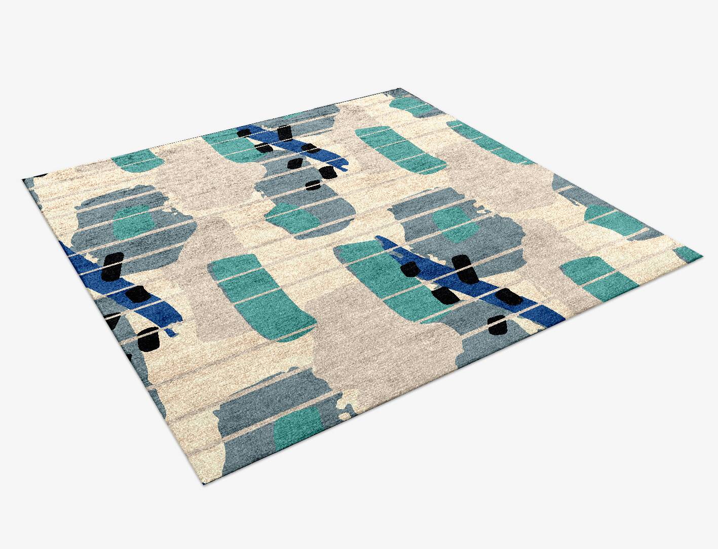 Drawings Kids Square Hand Knotted Bamboo Silk Custom Rug by Rug Artisan