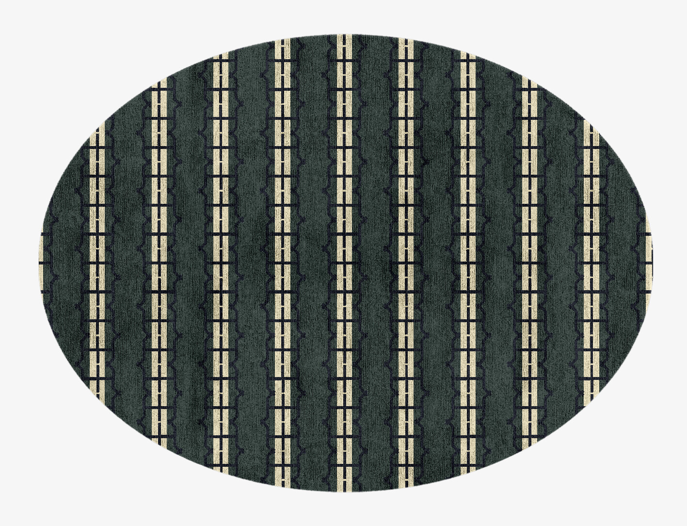 Drome Geometric Oval Hand Knotted Bamboo Silk Custom Rug by Rug Artisan