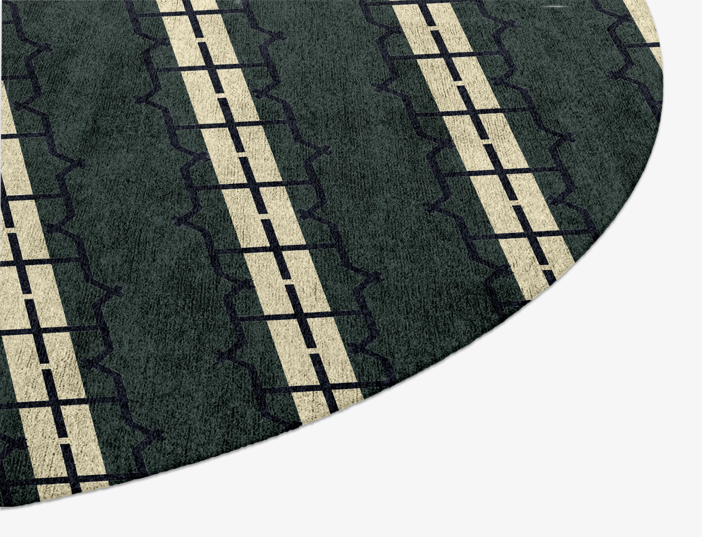 Drome Geometric Oval Hand Knotted Bamboo Silk Custom Rug by Rug Artisan