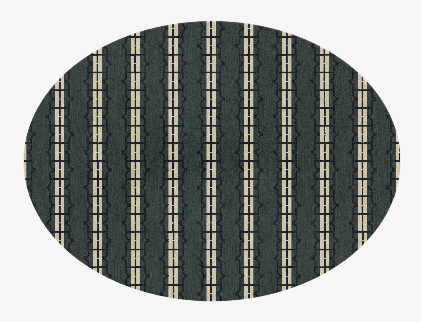 Drome Geometric Oval Hand Knotted Tibetan Wool Custom Rug by Rug Artisan