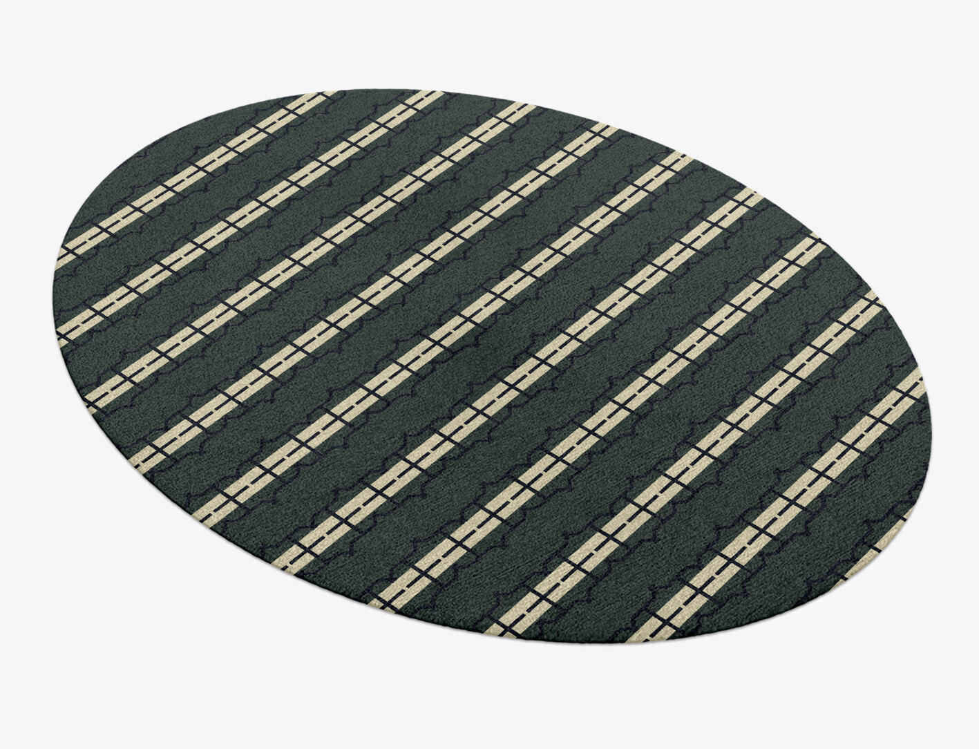 Drome Geometric Oval Hand Knotted Tibetan Wool Custom Rug by Rug Artisan