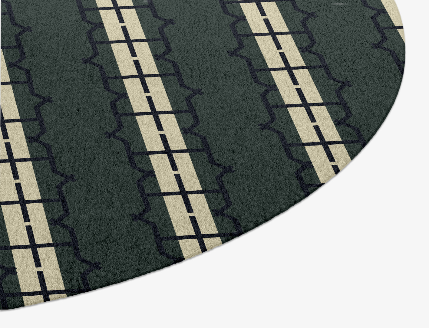 Drome Geometric Oval Hand Knotted Tibetan Wool Custom Rug by Rug Artisan