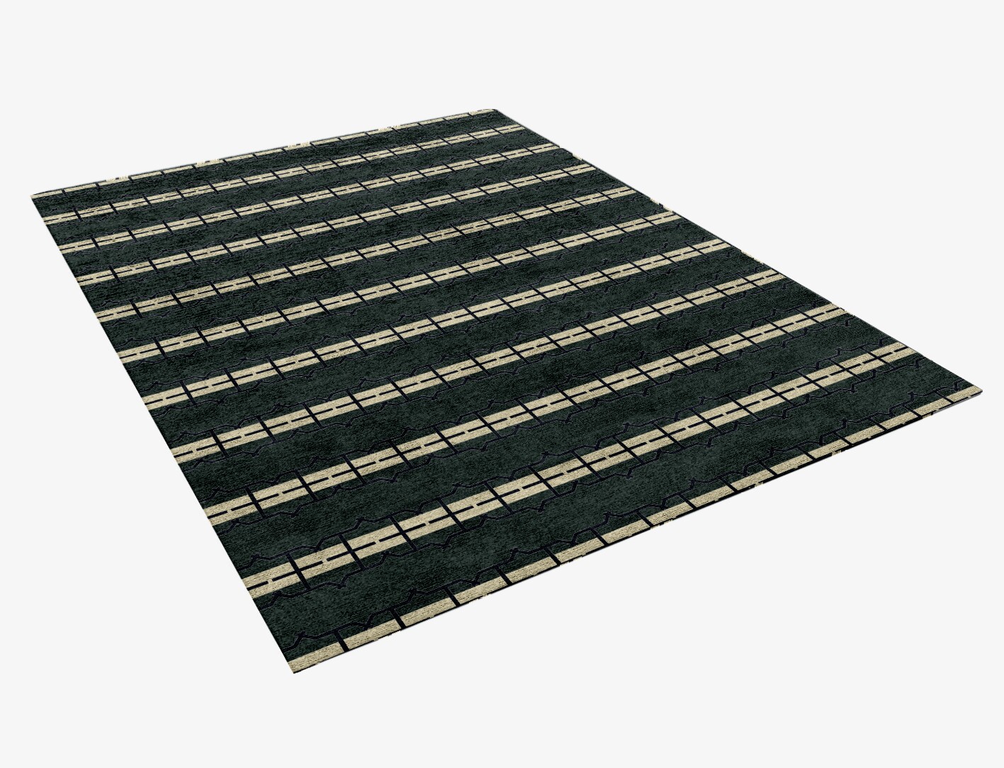 Drome Geometric Rectangle Hand Knotted Bamboo Silk Custom Rug by Rug Artisan