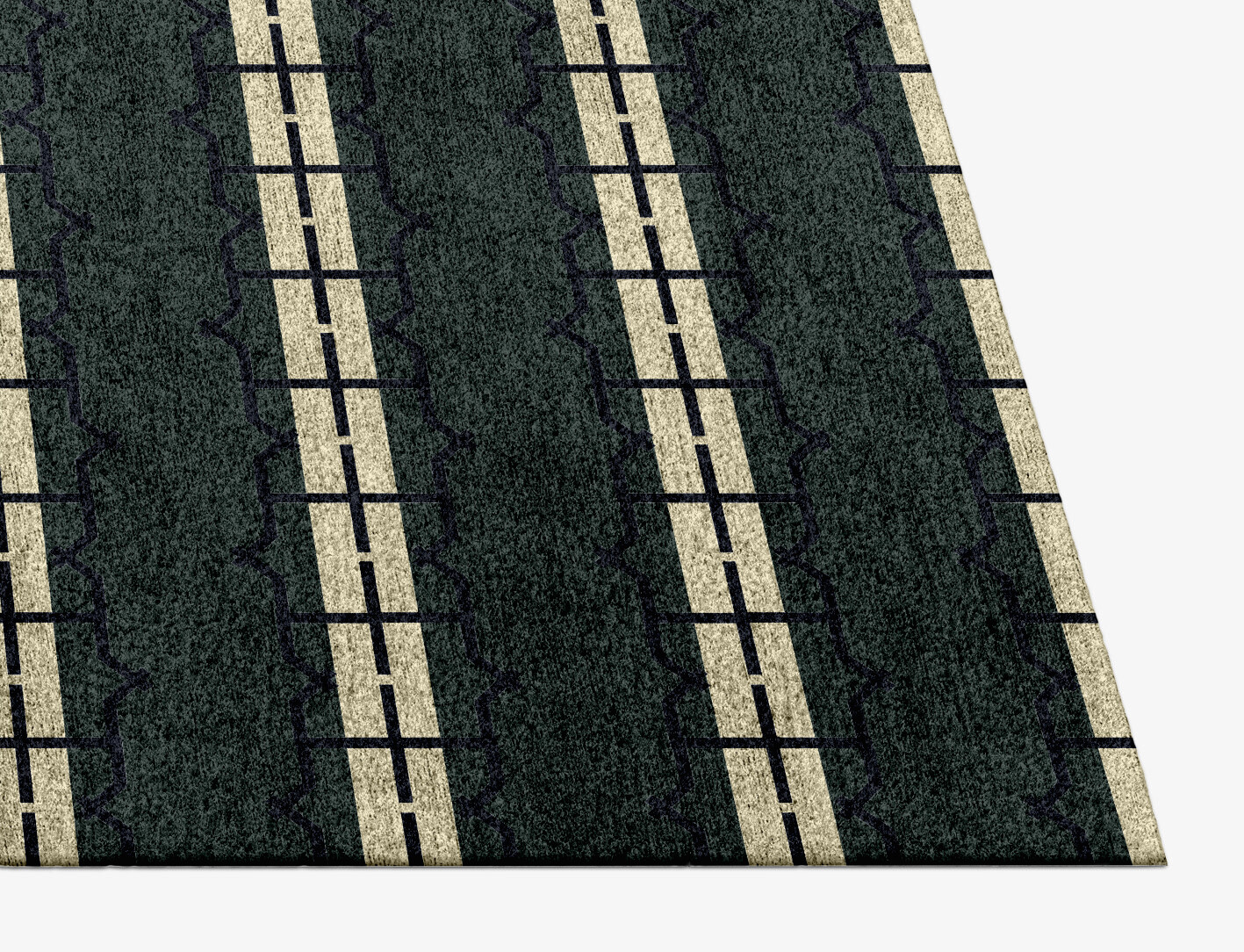 Drome Geometric Rectangle Hand Knotted Bamboo Silk Custom Rug by Rug Artisan