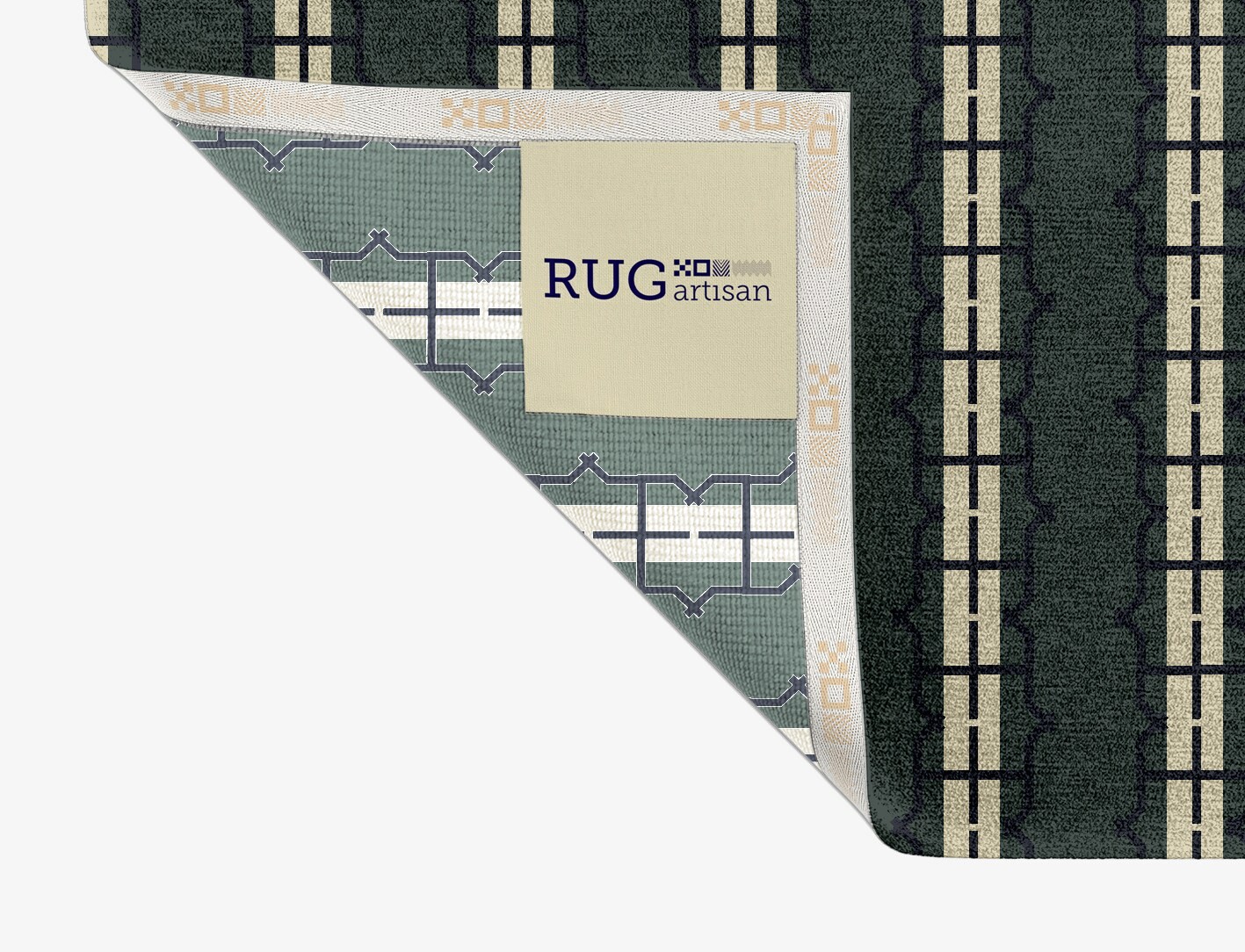 Drome Geometric Rectangle Hand Knotted Tibetan Wool Custom Rug by Rug Artisan