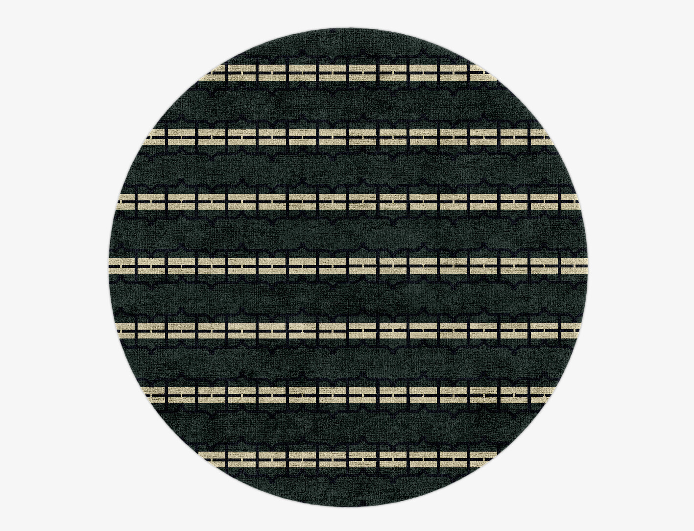 Drome Geometric Round Hand Knotted Bamboo Silk Custom Rug by Rug Artisan