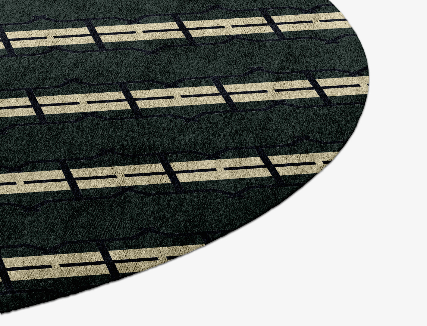 Drome Geometric Round Hand Knotted Bamboo Silk Custom Rug by Rug Artisan