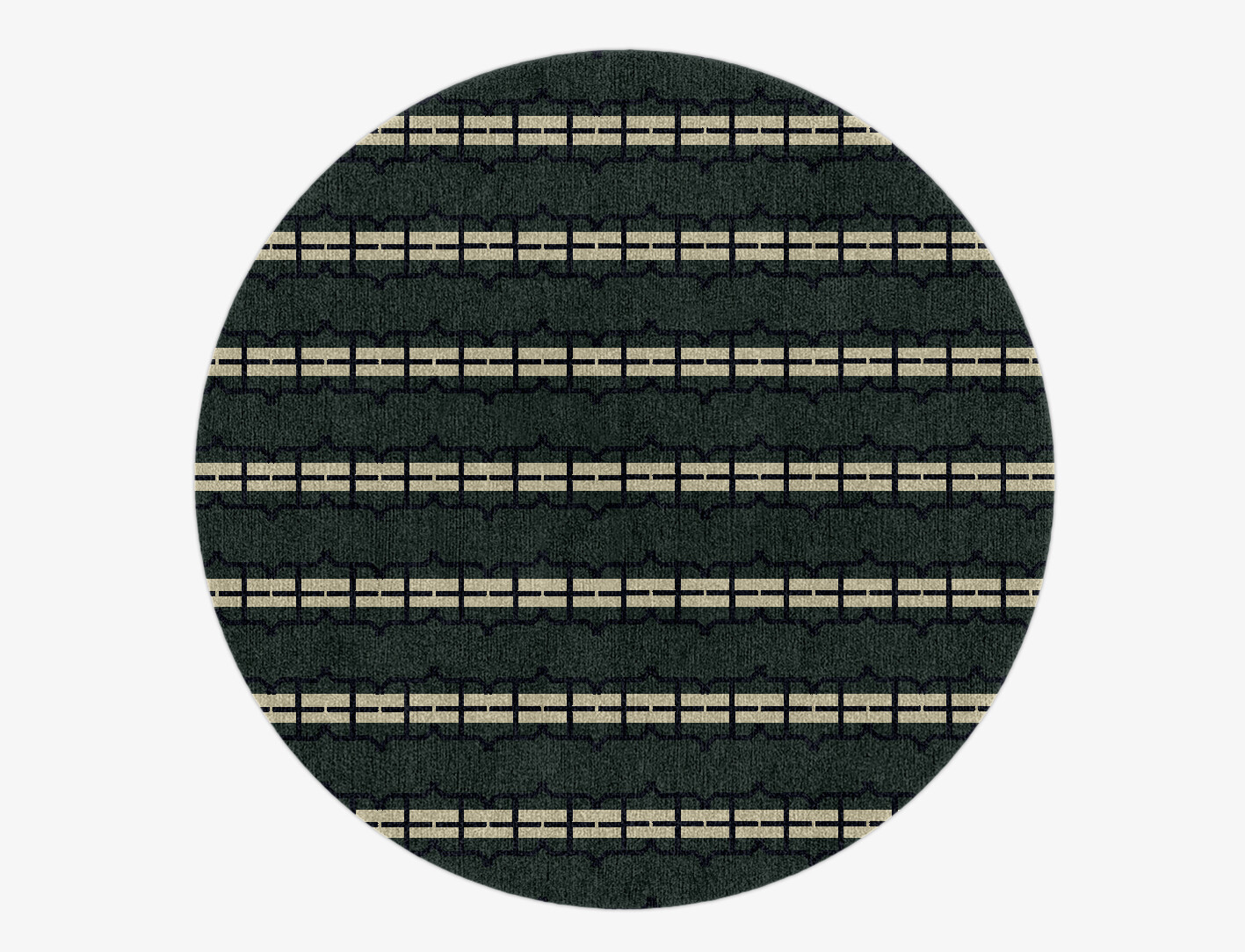 Drome Geometric Round Hand Knotted Tibetan Wool Custom Rug by Rug Artisan
