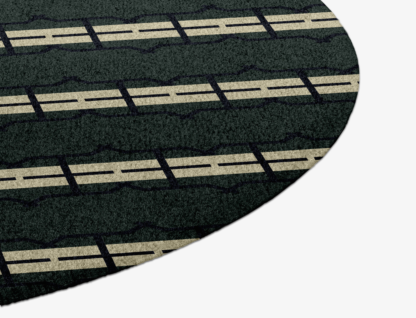 Drome Geometric Round Hand Knotted Tibetan Wool Custom Rug by Rug Artisan