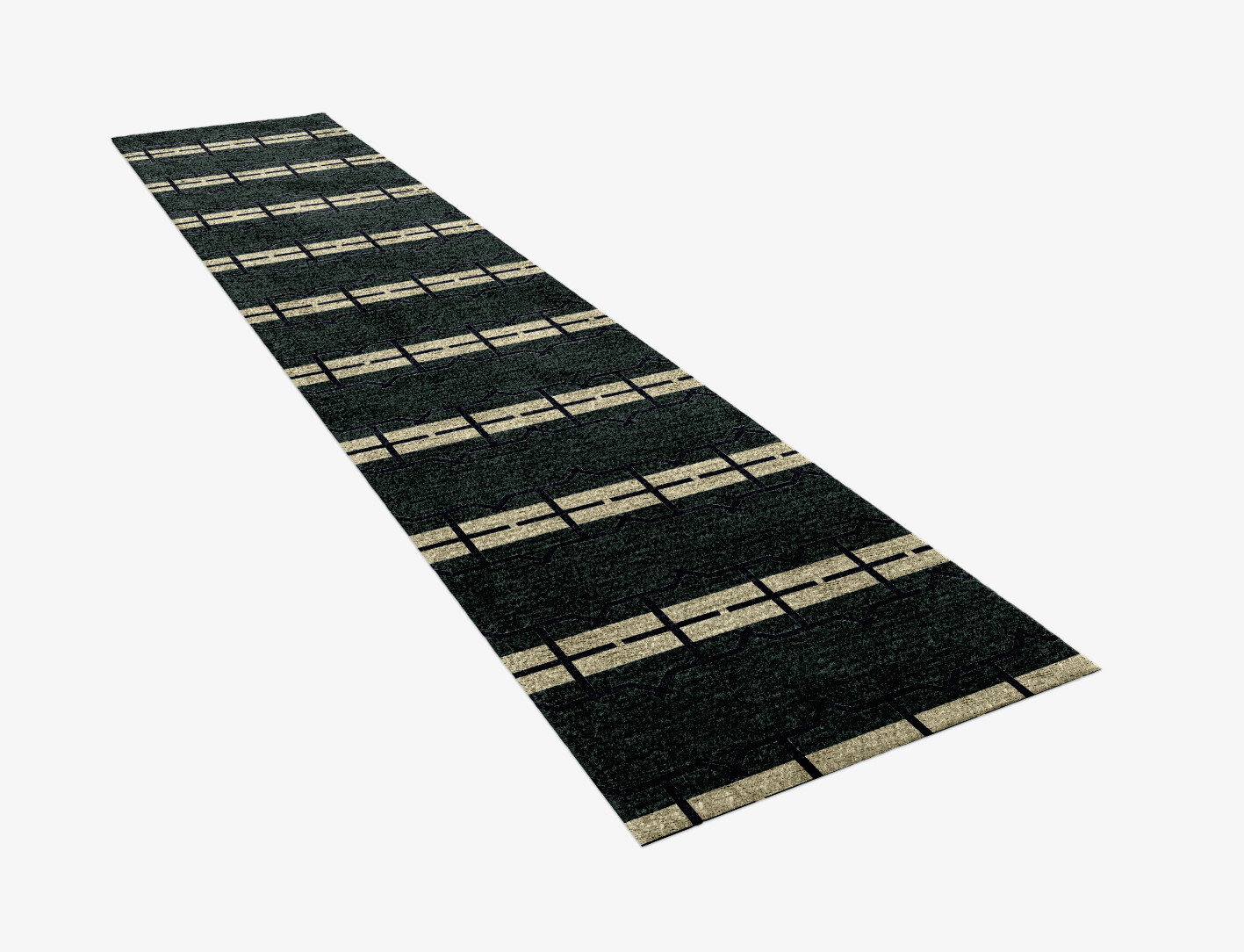 Drome Geometric Runner Hand Knotted Bamboo Silk Custom Rug by Rug Artisan
