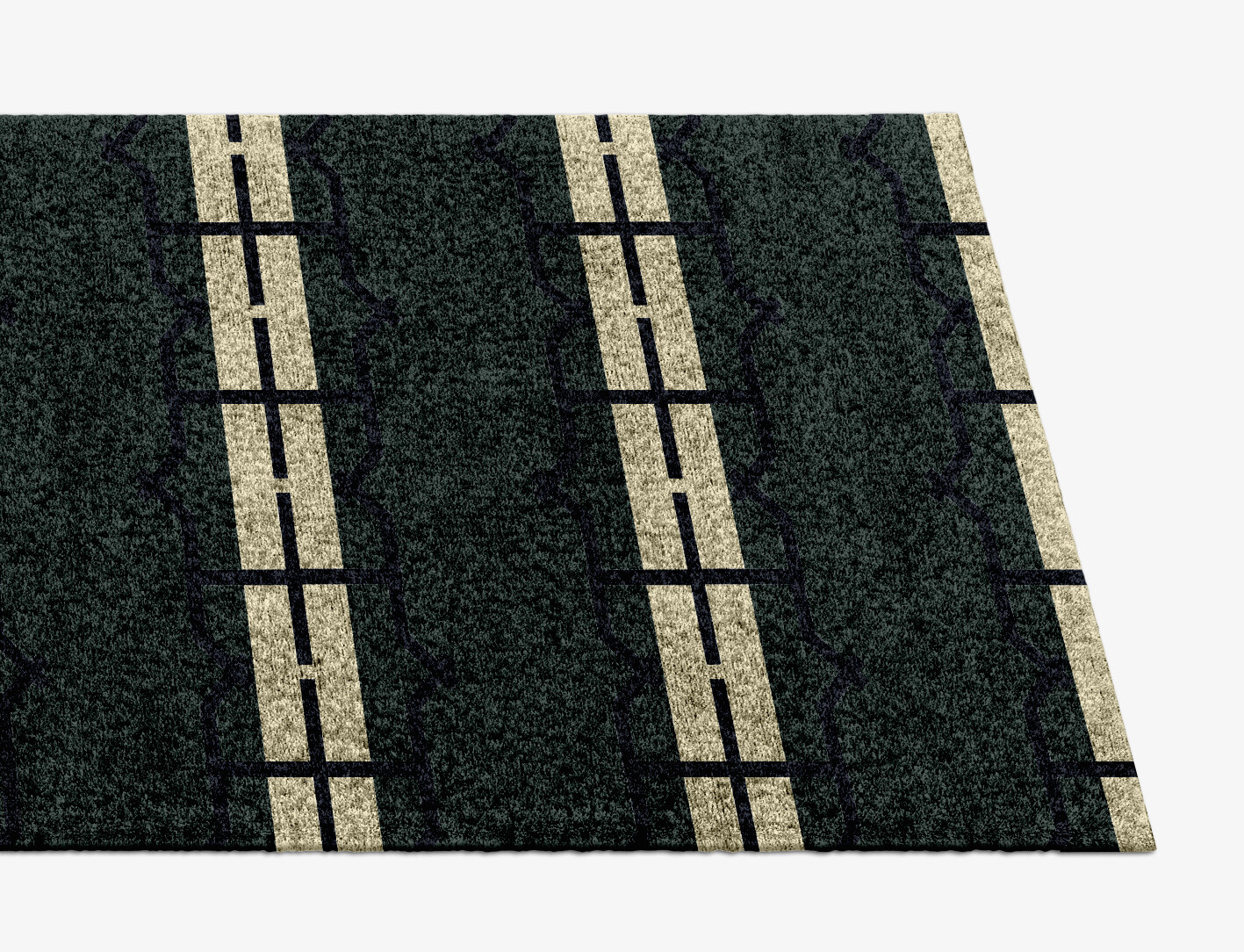 Drome Geometric Runner Hand Knotted Bamboo Silk Custom Rug by Rug Artisan