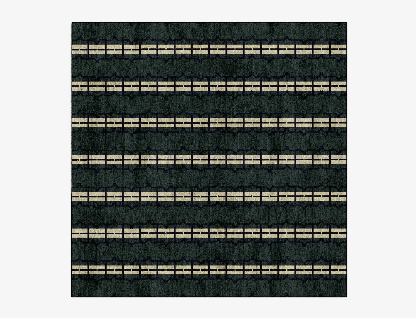 Drome Geometric Square Hand Knotted Bamboo Silk Custom Rug by Rug Artisan