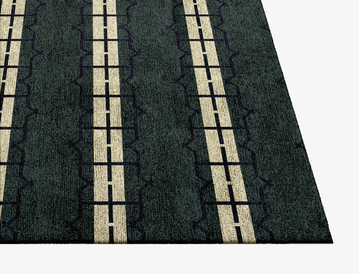 Drome Geometric Square Hand Knotted Bamboo Silk Custom Rug by Rug Artisan