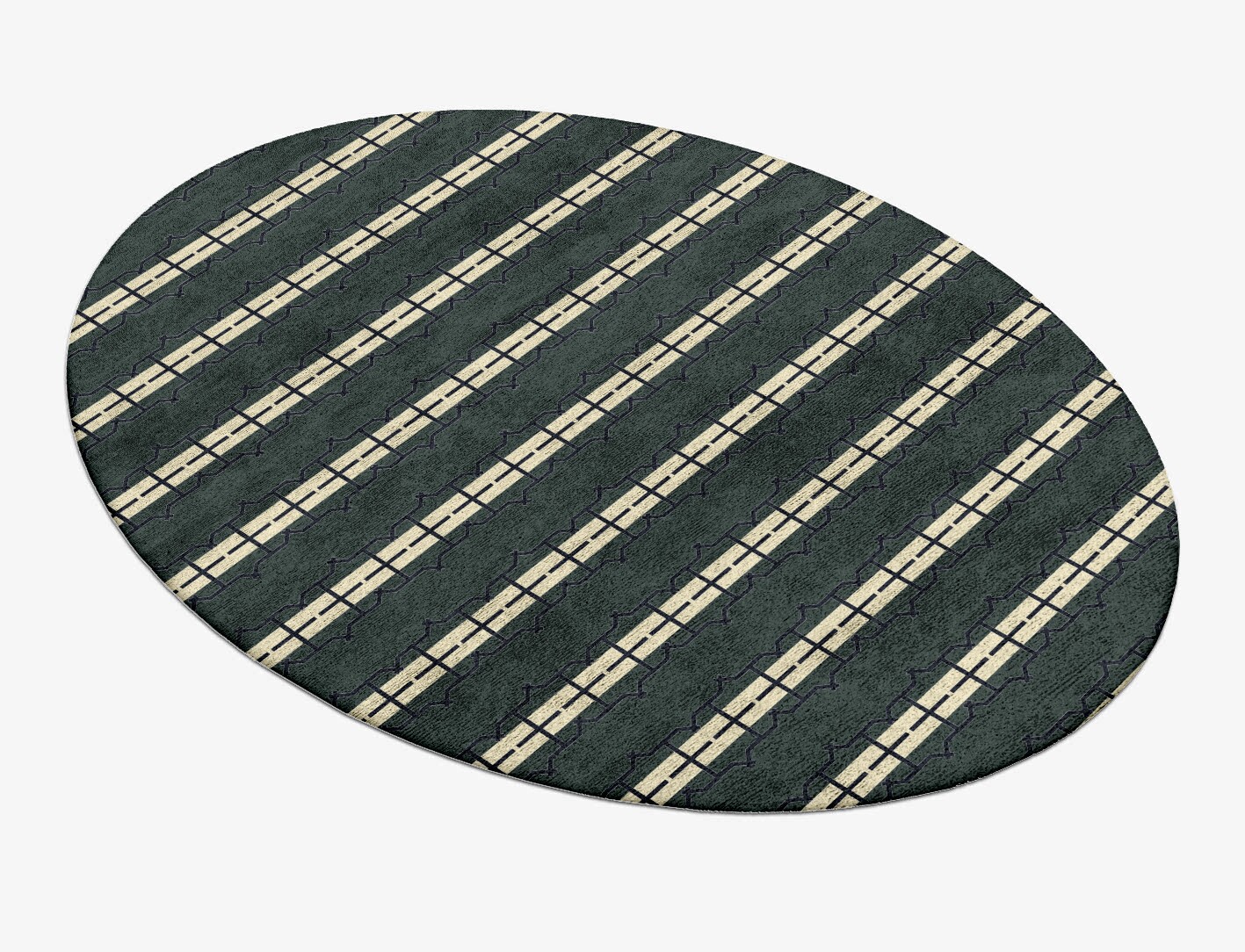 Drome Geometric Oval Hand Tufted Bamboo Silk Custom Rug by Rug Artisan