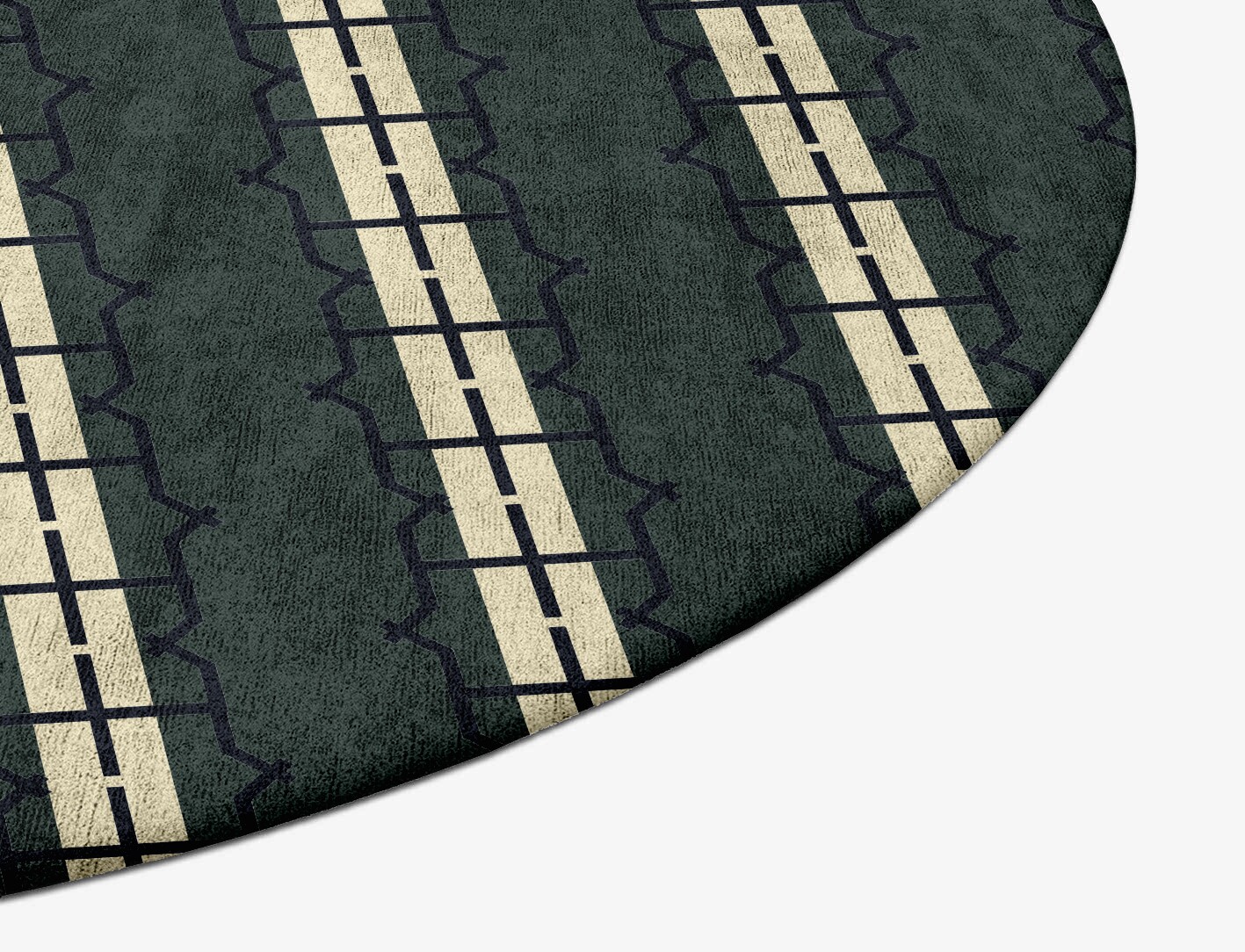 Drome Geometric Oval Hand Tufted Bamboo Silk Custom Rug by Rug Artisan