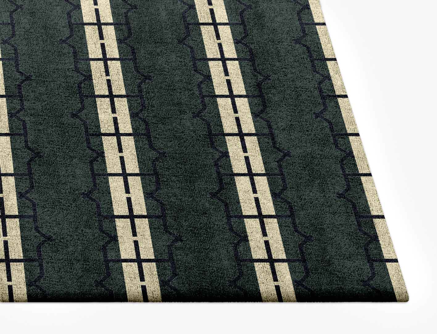 Drome Geometric Rectangle Hand Tufted Bamboo Silk Custom Rug by Rug Artisan