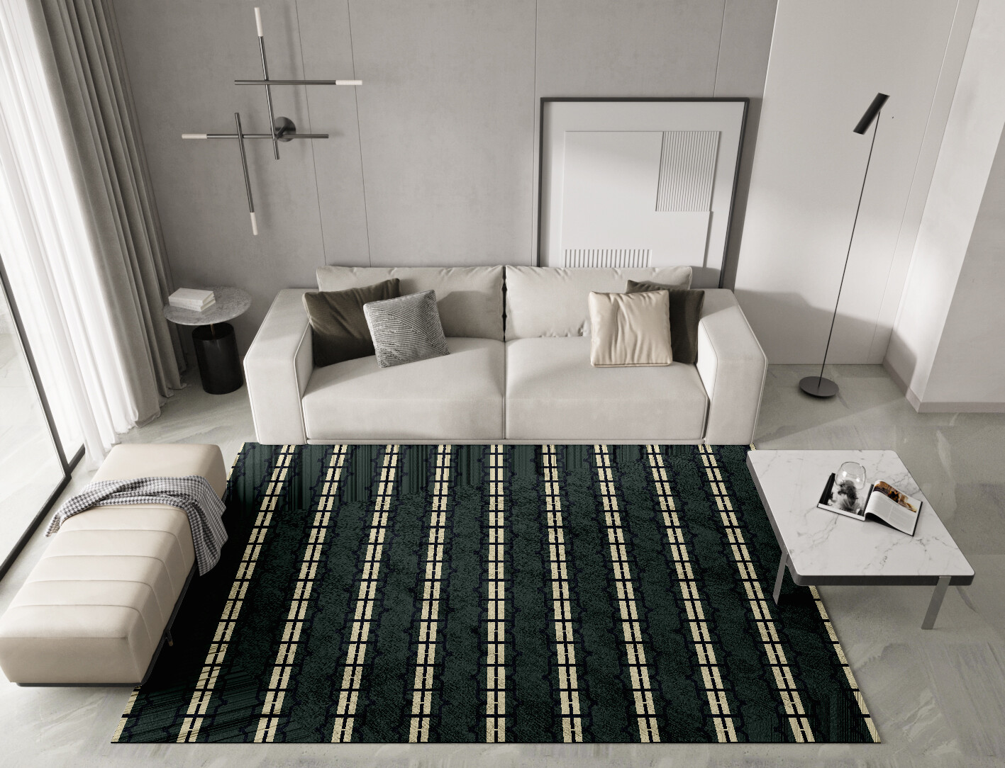 Drome Geometric Rectangle Hand Tufted Bamboo Silk Custom Rug by Rug Artisan