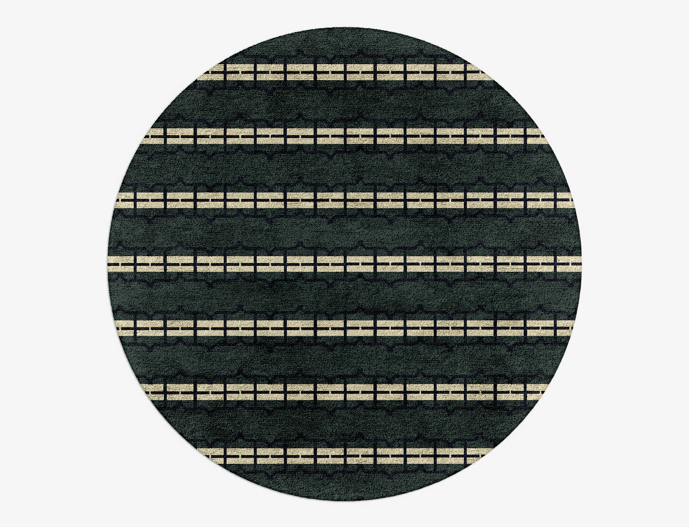 Drome Geometric Round Hand Tufted Bamboo Silk Custom Rug by Rug Artisan