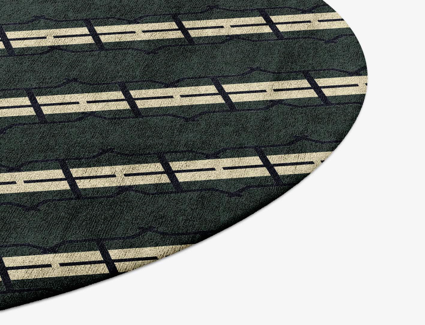 Drome Geometric Round Hand Tufted Bamboo Silk Custom Rug by Rug Artisan