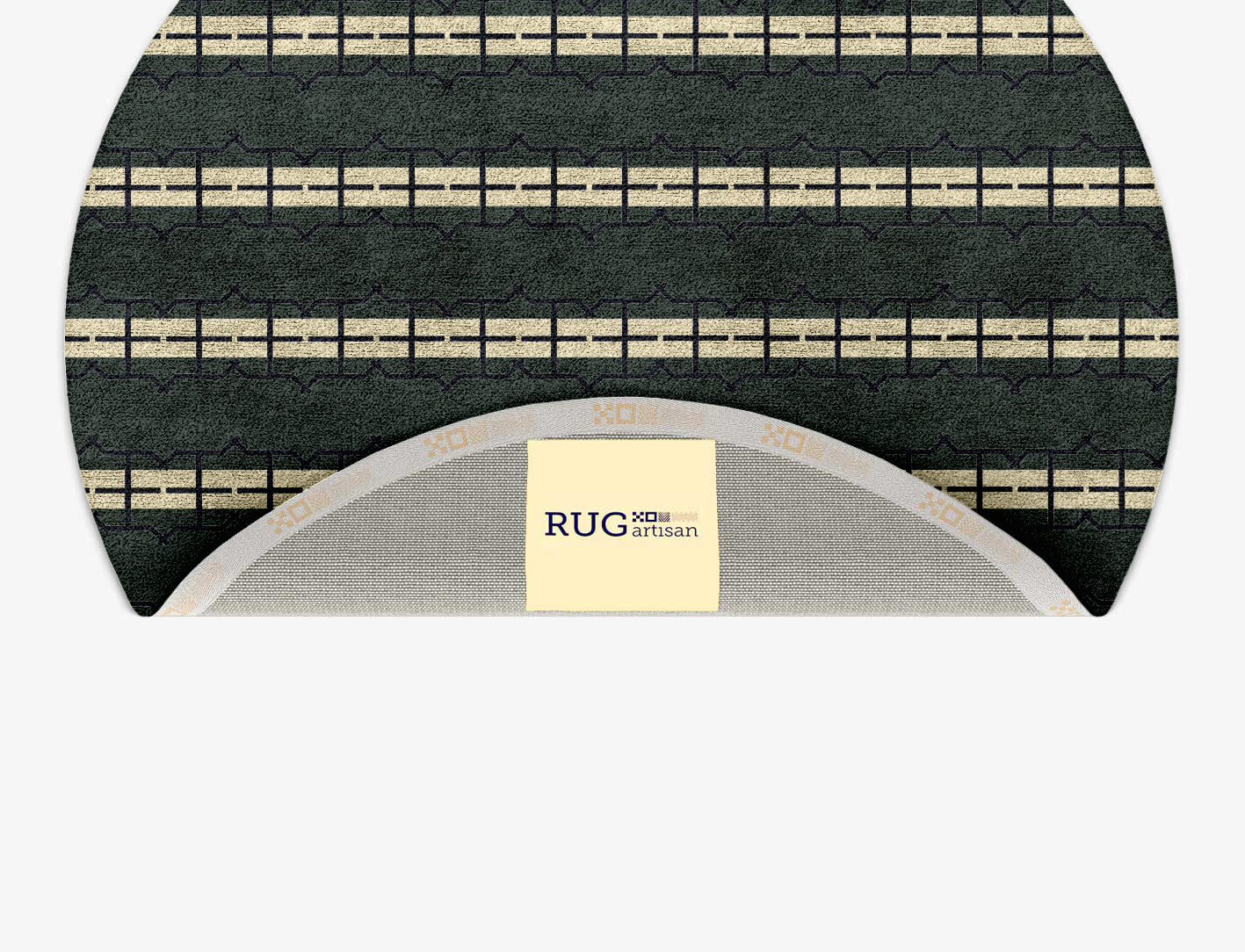 Drome Geometric Round Hand Tufted Bamboo Silk Custom Rug by Rug Artisan