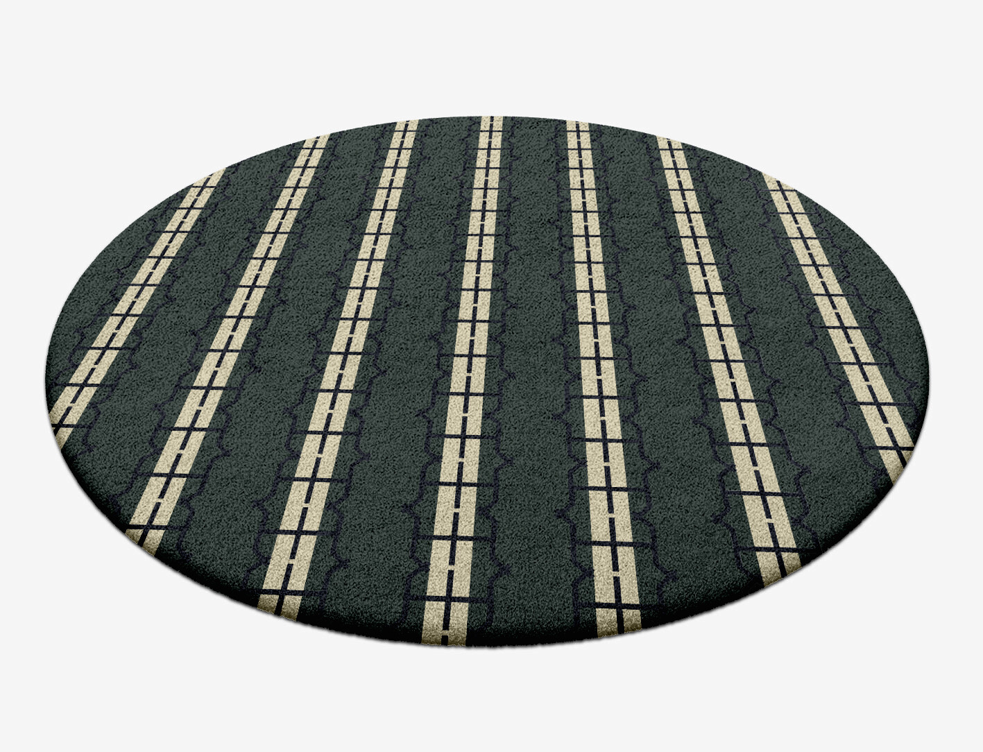 Drome Geometric Round Hand Tufted Pure Wool Custom Rug by Rug Artisan