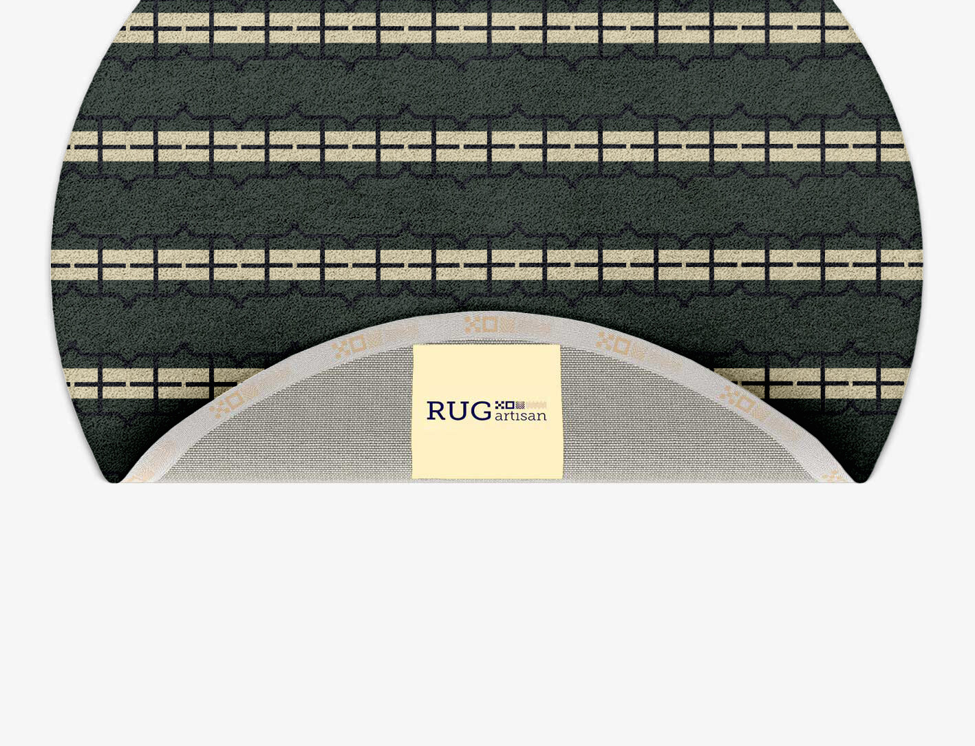 Drome Geometric Round Hand Tufted Pure Wool Custom Rug by Rug Artisan