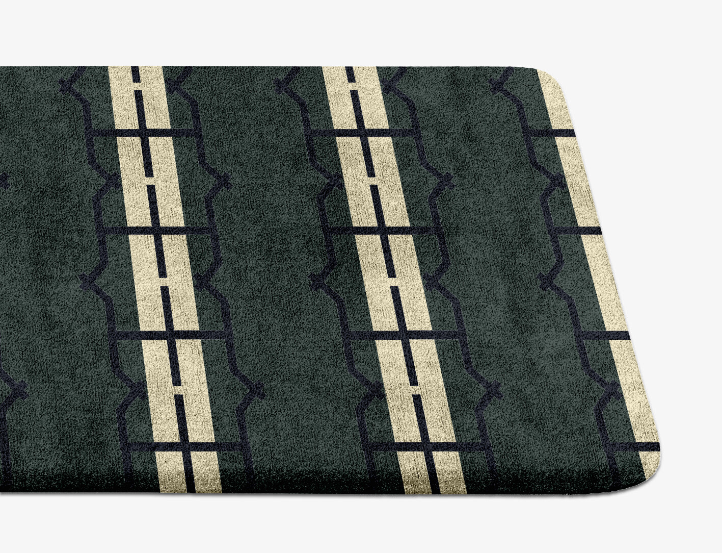 Drome Geometric Runner Hand Tufted Bamboo Silk Custom Rug by Rug Artisan
