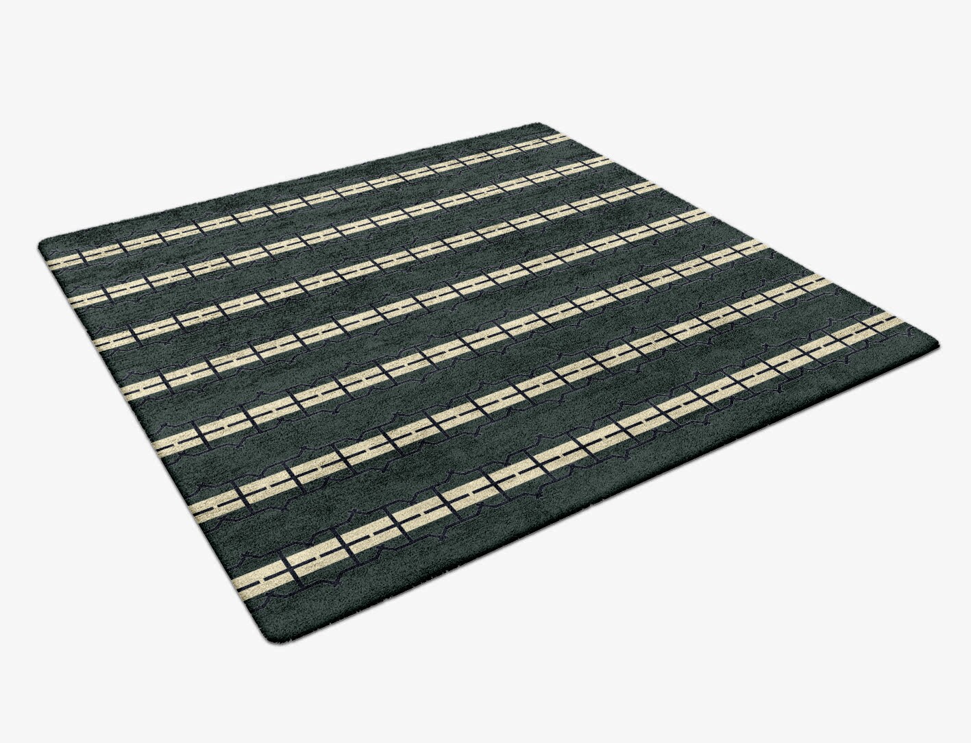 Drome Geometric Square Hand Tufted Bamboo Silk Custom Rug by Rug Artisan