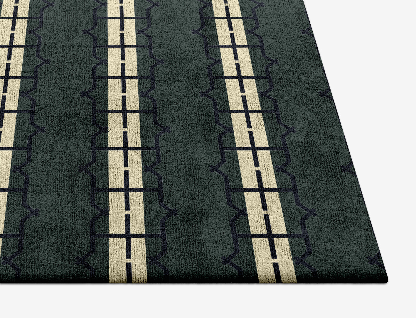Drome Geometric Square Hand Tufted Bamboo Silk Custom Rug by Rug Artisan