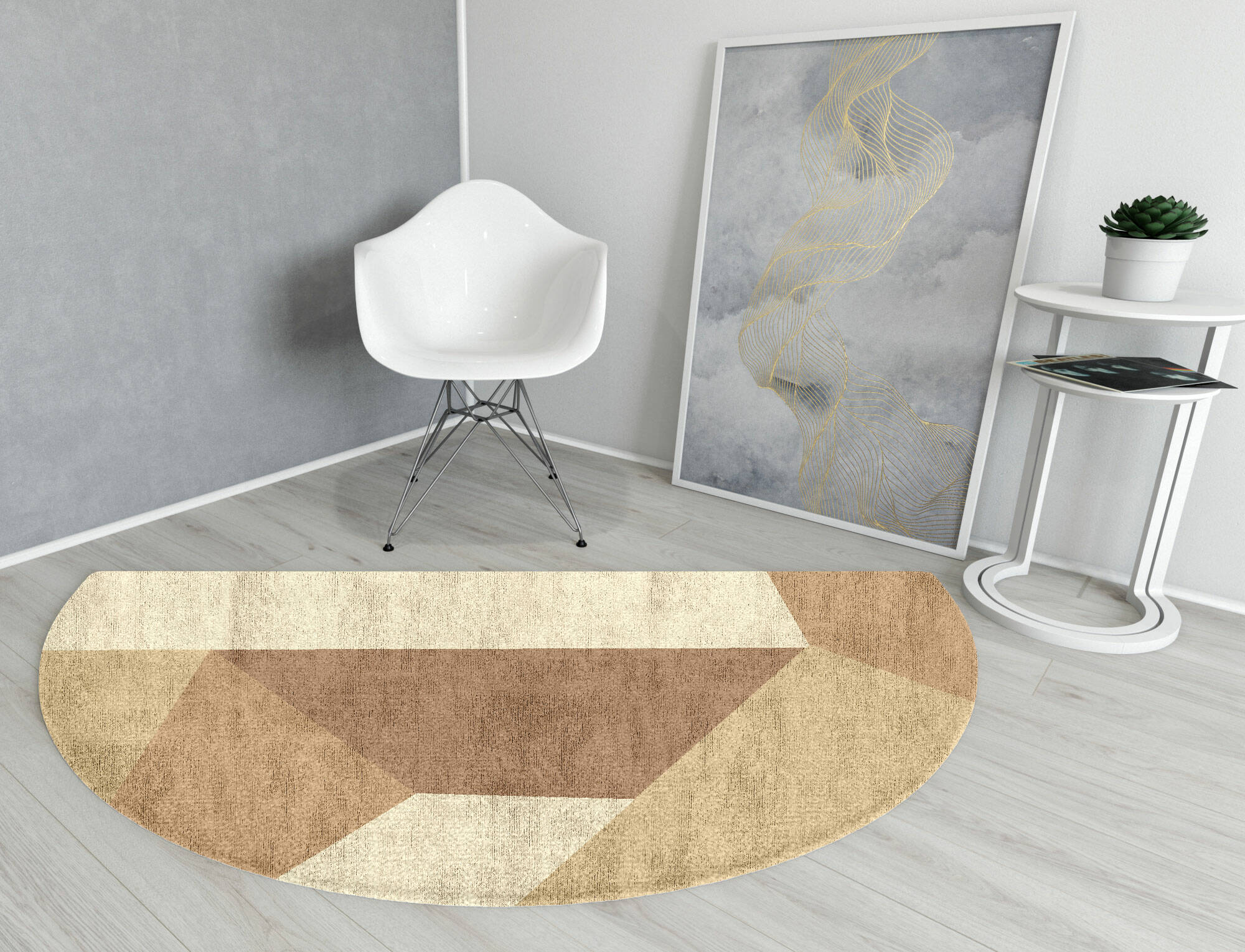Druxy  Halfmoon Hand Knotted Bamboo Silk Custom Rug by Rug Artisan