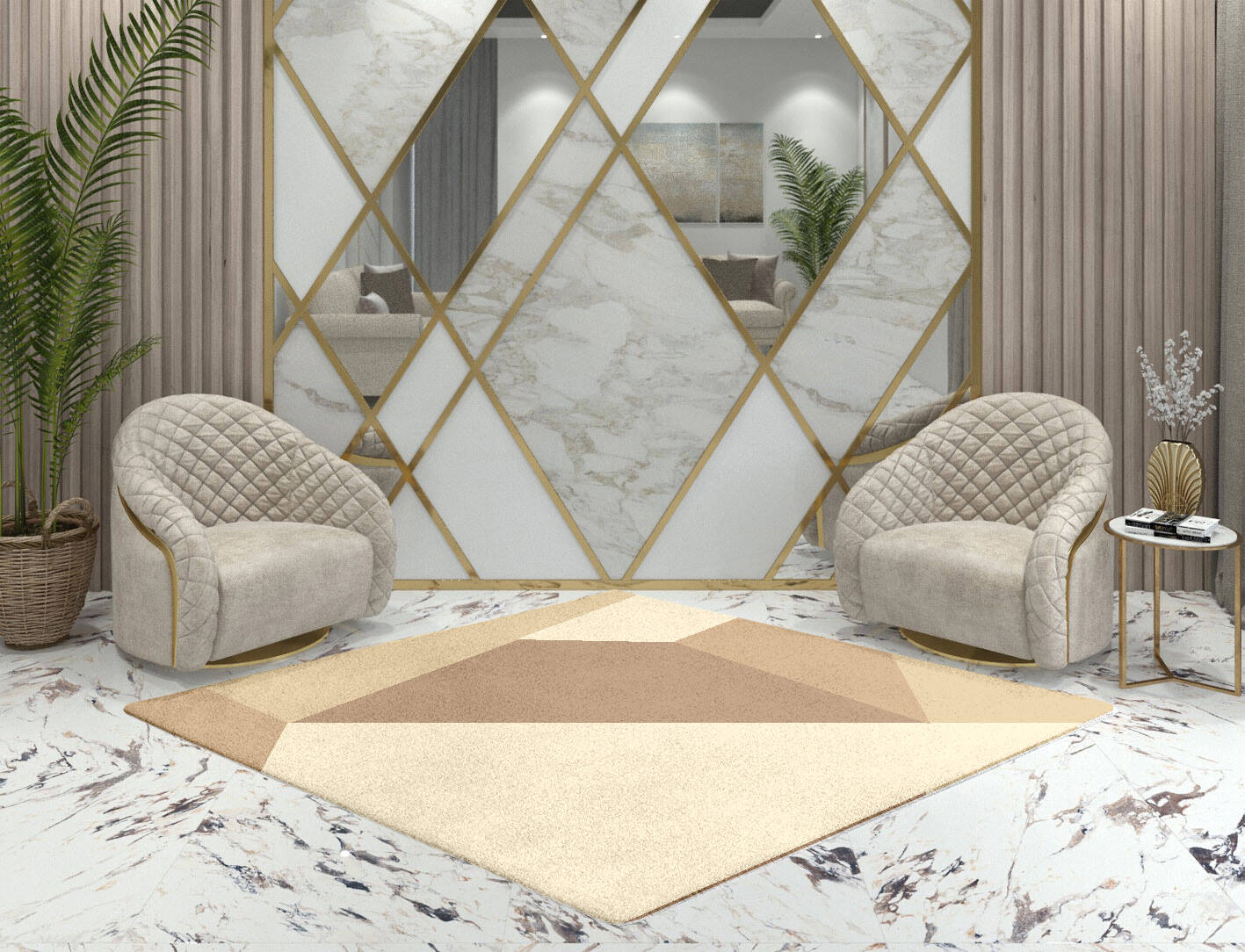 Druxy  Diamond Hand Tufted Pure Wool Custom Rug by Rug Artisan