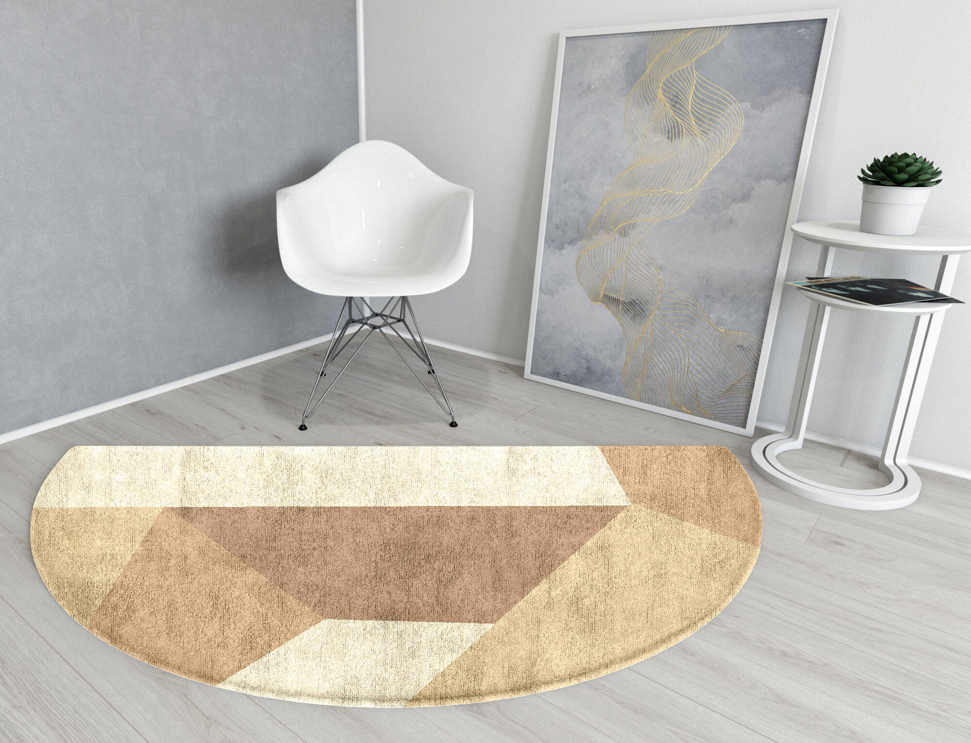Druxy  Halfmoon Hand Tufted Bamboo Silk Custom Rug by Rug Artisan