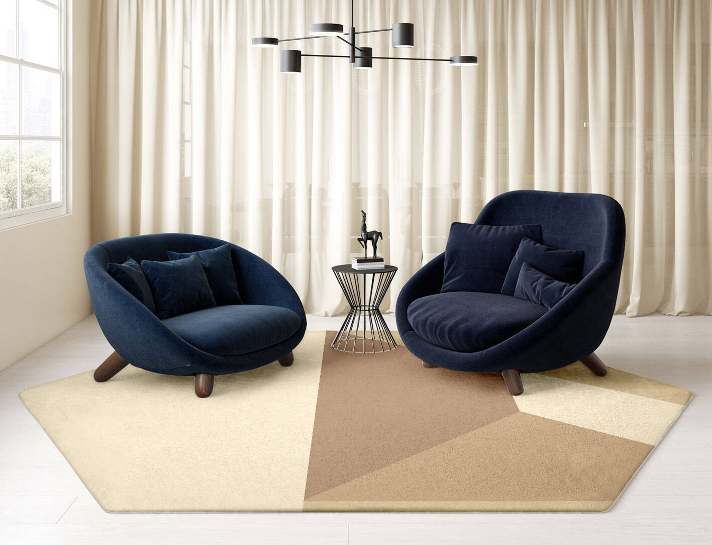 Druxy  Hexagon Hand Tufted Pure Wool Custom Rug by Rug Artisan