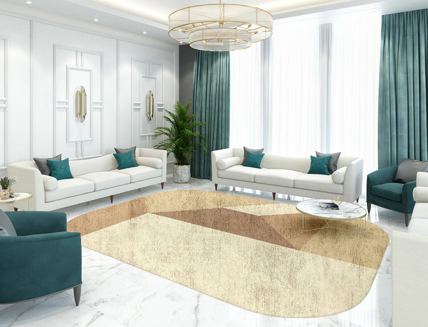 Druxy  Oblong Hand Tufted Bamboo Silk Custom Rug by Rug Artisan